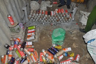 Hàng nghìn vỏ bình gas loại nhỏ