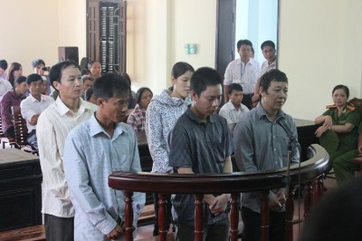 Các bị cáo tại phiên tòa