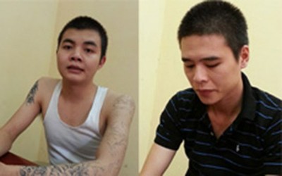 Nguyễn Tiến Dũng (tức Dũng mượt - trên cùng, trái) và các đối tượng trong đường dây bị bắt giữ.