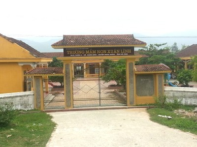 Trường Mầm non xã Xuân Lĩnh (huyện Nghi Xuân, Hà Tĩnh) nơi bà Đinh Thị Hồng Vân công tác.