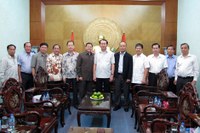 Bộ trưởng Trần Đại Quang làm việc với đoàn cán bộ cấp cao của Tổng cục Công an Quốc gia Campuchia