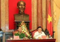 Chủ tịch nước Trương Tấn Sang làm việc với cơ quan Cảnh sát điều tra - Bộ Công an
